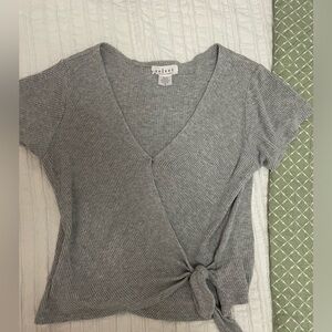 Velvet cross tie top